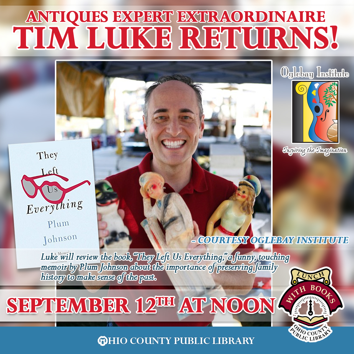 Lunch With Books: Tim Luke Returns - September 12, 2017