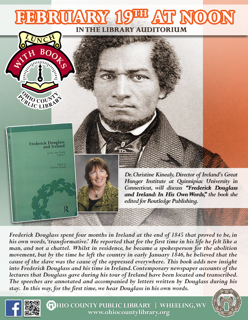Lunch With Books: Feb. 19, at noon - Frederick Douglass and Ireland
