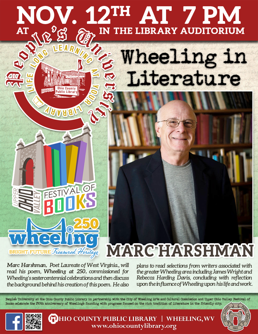 People's University: Nov. 12 at 7 pm - Wheeling in Literature with Marc Harshman