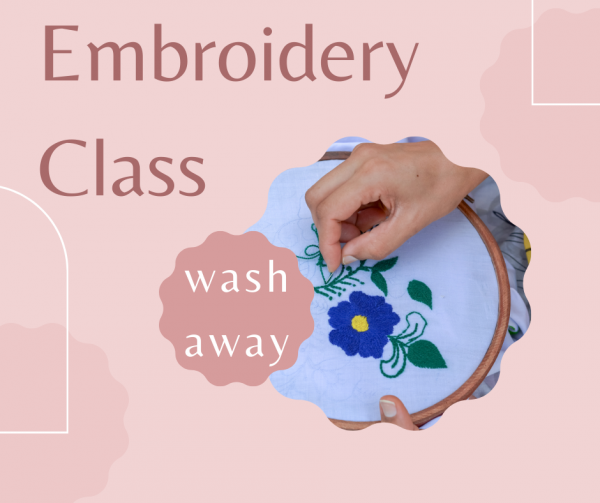 Wash Away Embroidery Class