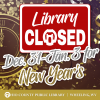Library Closed Dec. 31-Jan. 3 for New Year's